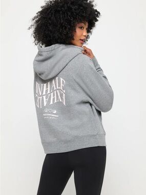 Spiritual Gangster Gray Hooded Sweatshirt with Pale Pink Back Print